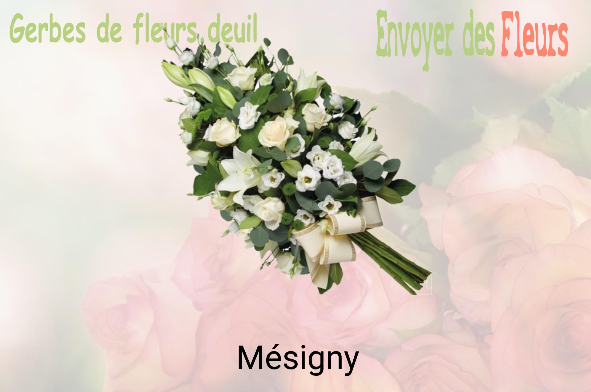 Gerbe de fleurs de deuil livrée à Mésigny
